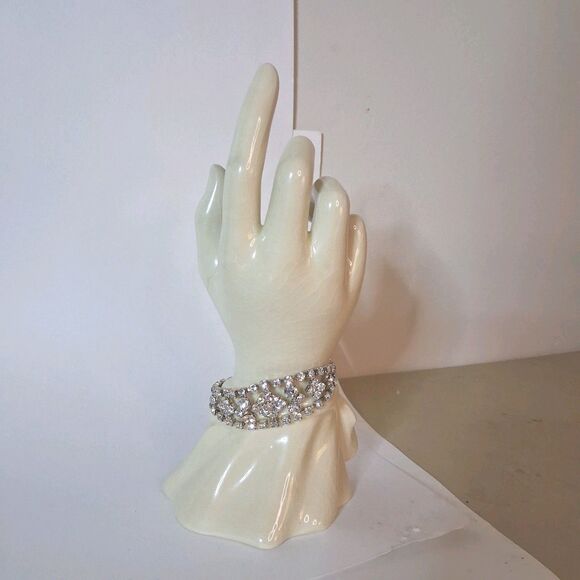 Vintage Fancy Rhinestone Bracelet, Style Statement, 6.5 Long - Picture 2 of 4